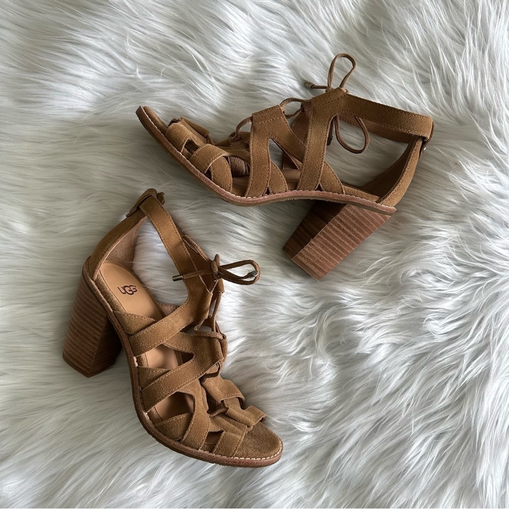 UGG Harris Heel Leather Suede Size 8